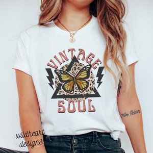 Vintage Soul Graphic T-shirt, Unisex Short Sleeve New Neck T-shirt